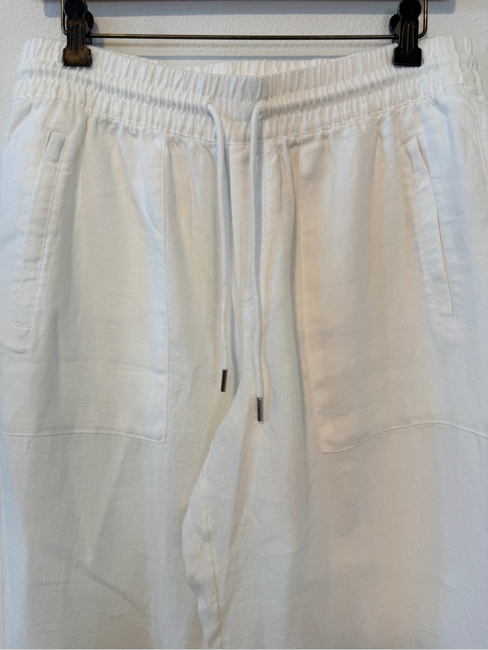 Athleta Retreat White Linen Wide Leg Pants M Petite NWOT - Picture 6 of 8